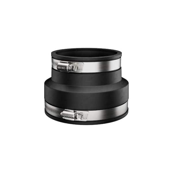 Fernco 4 in. Clay x 4 in. DWV Flexible PVC Coupling Fittings & Connectors