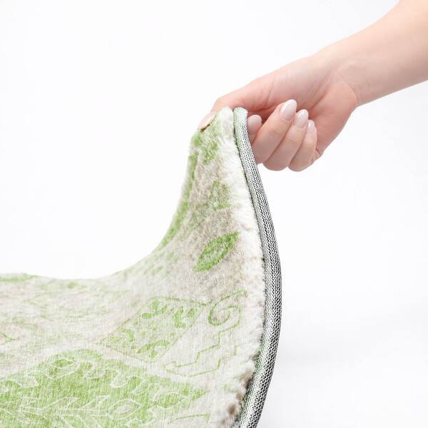 Dream Shag Premium Machine Washable Abstract ADS776 Aloe 10 ft. x 14 ft. Area Rug