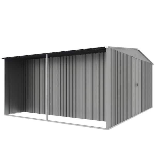 13 ft. W x 11 ft. D Metal Storage Shed Firewood Shed with Window for Garden and Backyard (122 sq. ft. )