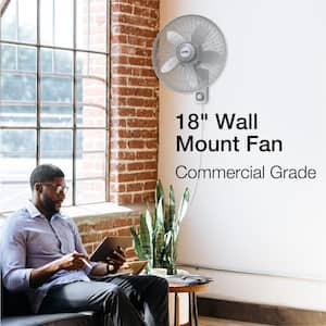 18 in. Commercial Grade Oscillating Wall Mount Fan