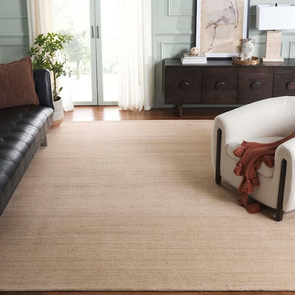 Mirage 8 ft. x 10 ft. Beige Solid Striped Area Rug