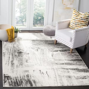 Adirondack Ivory/Gray 7 ft. x 7 ft. Square Solid Area Rug