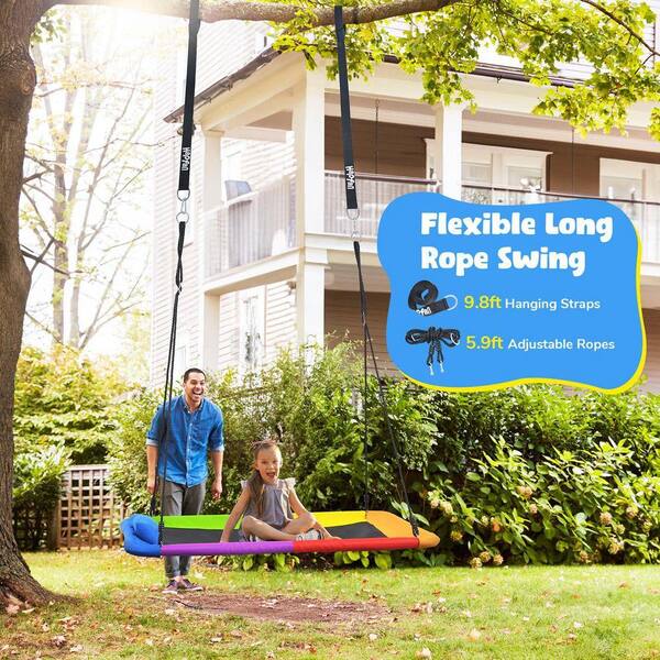 LUKVIZO Heavy Duty Textilene Fabric Indoor/Outdoor Swing Set with