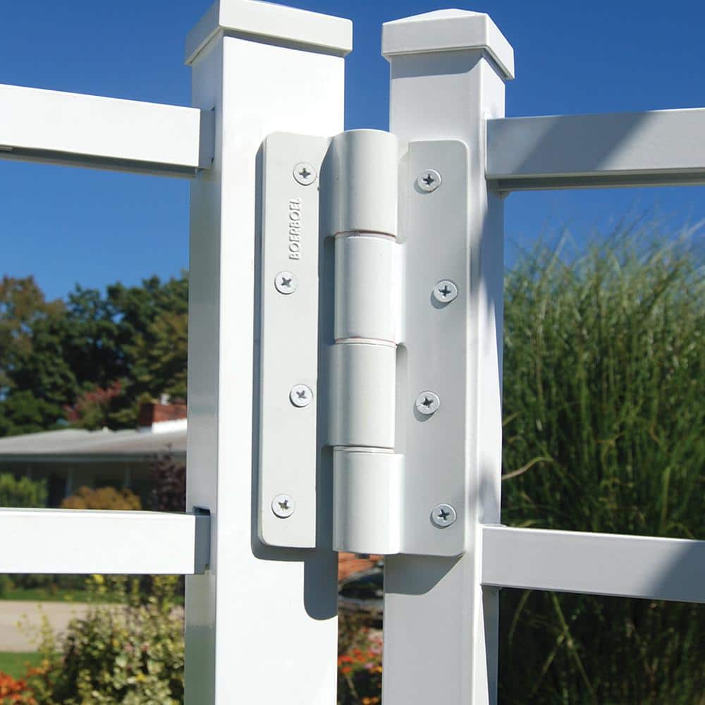 Heavy-Duty White Aluminum Butterfly Gate Hinges (Set of 2)