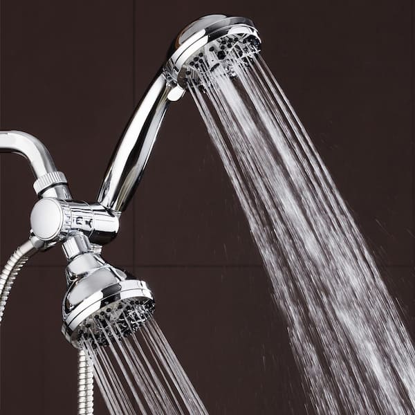 30-spray 3.5 in. Dual Shower Head and Handheld Shower Head in Chrome