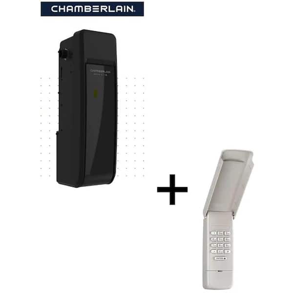 Chamberlain Ultra-Quiet Wall Mount Smart Garage Door Opener with Battery Backup and WiFi Connection with Wireless Garage Door Keypad