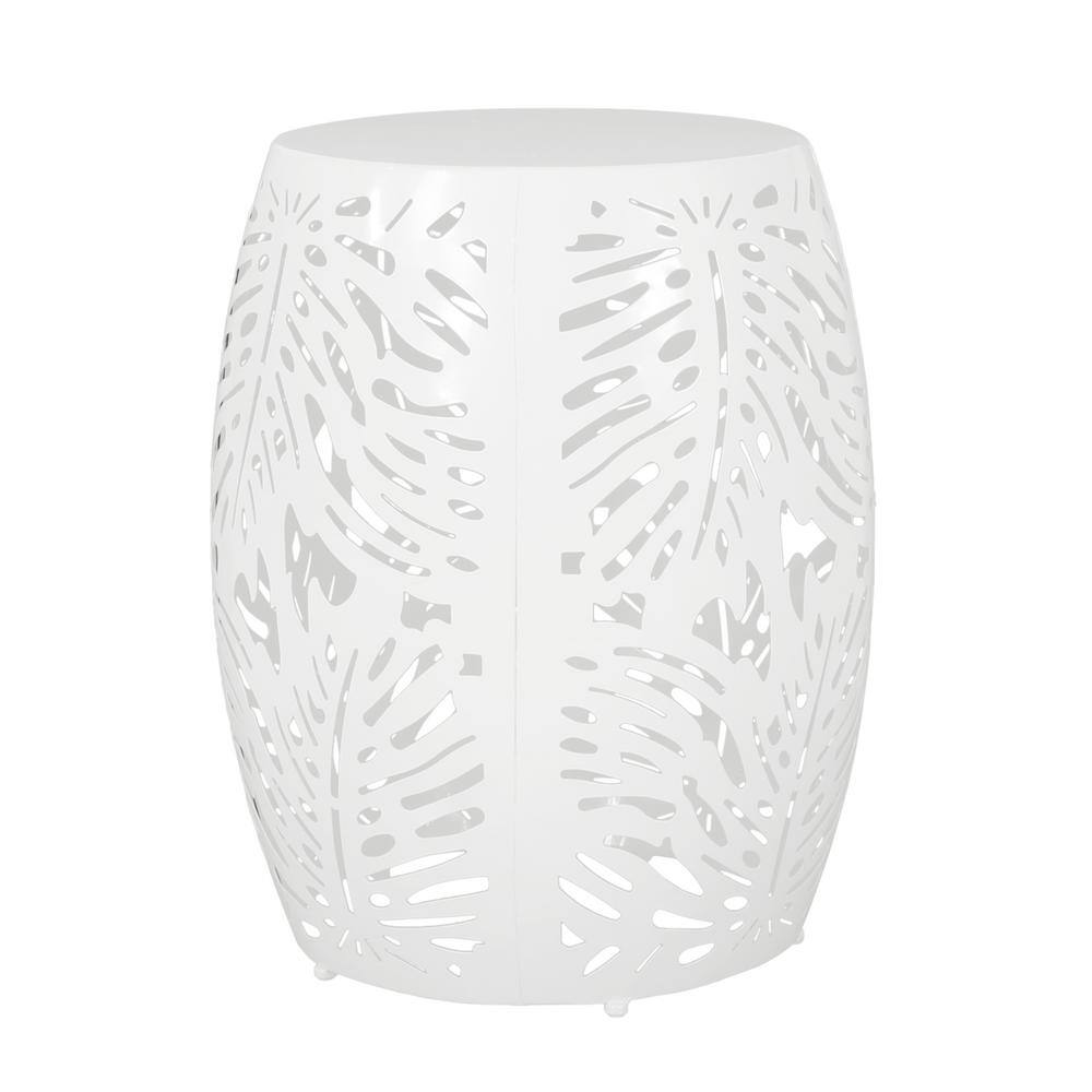 Lindsey White Barrel Metal Outdoor Patio Side Table price history on PriceWatchPro
