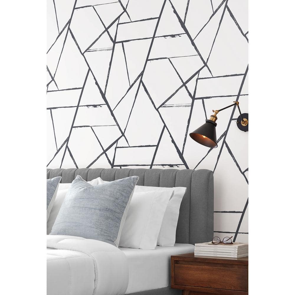 Black and White Geometric Abstract Wallpaper Double Roll