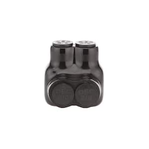 14 AWG to 2/0 AWG Dual-Rated 2-Port 1-Sided Entry Insulated Multiple Tap Connector, Black