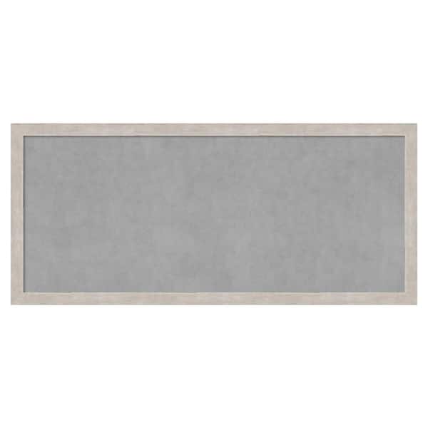 Amanti Art Marred Silver 51 in. x 23 in Framed Magnetic Board