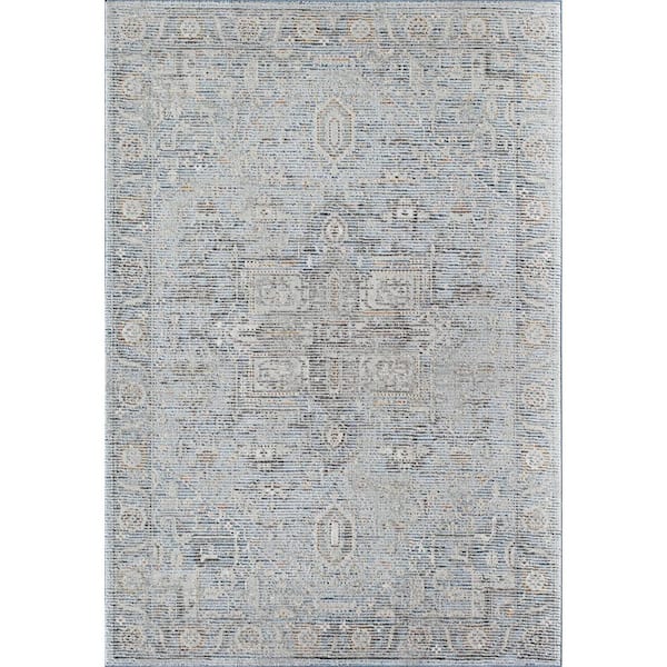Rugs America Prescott Gibraltar Blue Gray 2 ft. X 8 ft. Area Rug