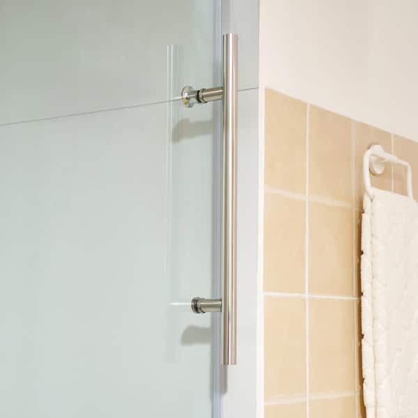 Vanity Art 76 in. H x 60 in. W Frameless Sliding Shower Door in Chrome with Clear Tempered Glass