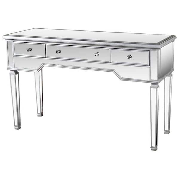 Best Master Furniture Fernando 52 in. Silver Rectangle Wood Console Table