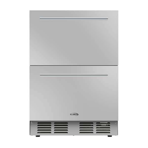 24 in. 10 cu. ft. Built-In Outdoor Refrigerator with Double Drawer for Outdoor Home Kitchen in Stainless-Steel