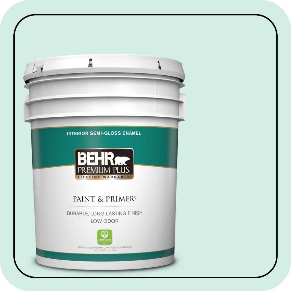 5 gal. #490C-2 Adriatic Mist Semi-Gloss Enamel Low Odor Interior Paint & Primer price history on PriceWatchPro