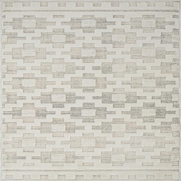 Talis Geometric Washable Indoor Doormat Rug 2' x 4' Beige Cream Modern Doormat Rug, Stain-Resistant Carpet