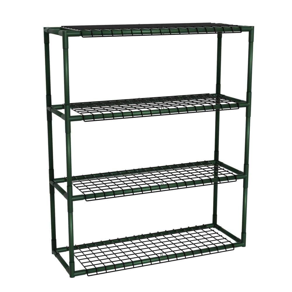 2-Piece 33.9 in. x 11.8 in. Greenhouse Metal Plant Stand 4-Tier Shelf for Seedlings, Pots and Garden Organization price history on PriceWatchPro