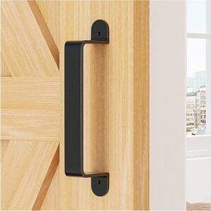 8.9 in. L Black Frosted Sliding Barn Door Handle, Pull Door Handle, Gate Door Handle for Sliding Barn Doors (2-Pack)