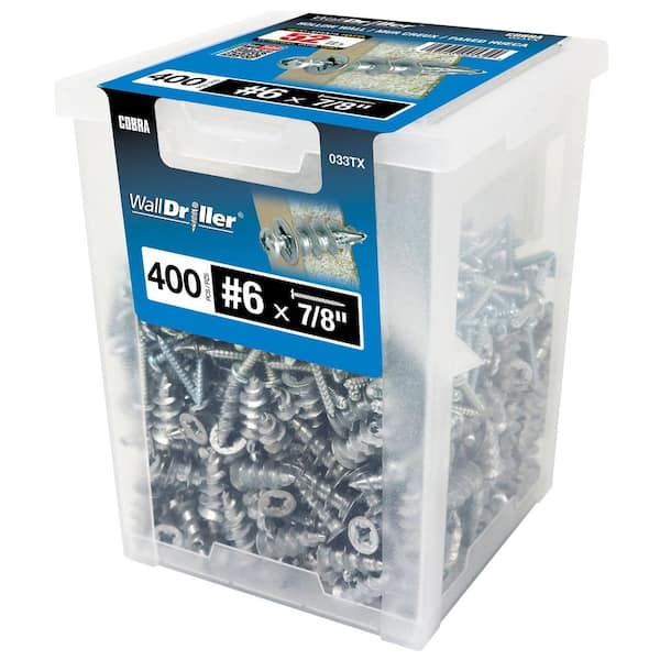 Cobra WALLDRILLER ZINC #6 (W/SCR X 7/8'') (X400)