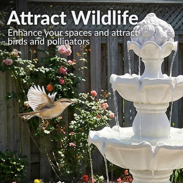 Sunnydaze 52 in. 4-Tier White Water Fountain with Fruit Top FC
