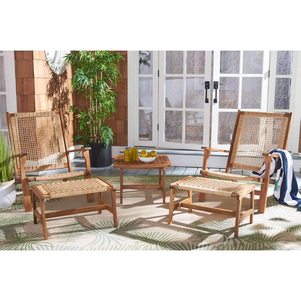 Chantelle Natural Acacia and Rattan 5-Piece Patio Set