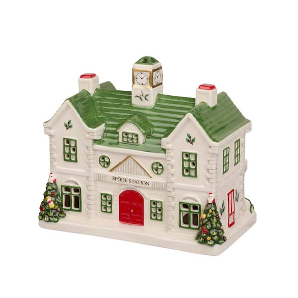 Spode Christmas Tree 5.5 in. Christmas Village Train Station with LED Lights
