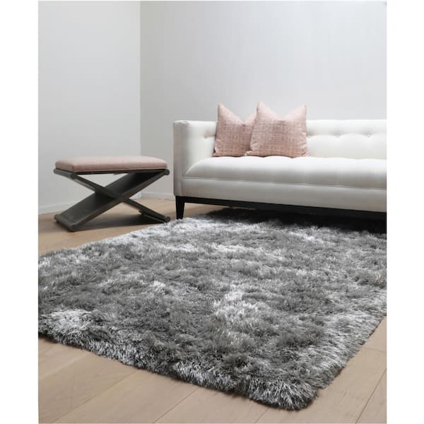 Luxe Grey 8 Ft X 10 Area Rug, Grey Area Rugs Home Depot