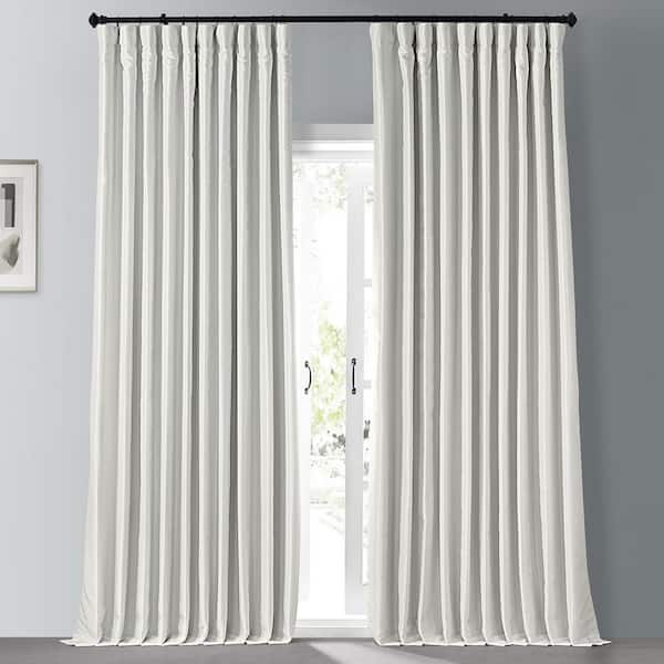 Exclusive Fabrics & Furnishings Off White Extra Wide Rod Pocket Blackout Curtain - 100 in. W x 108 in. L (1 Panel)