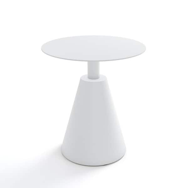 TWT White Round Metal Outdoor Bistro Side Table