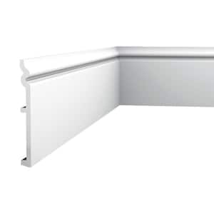 3/4 in. D x 7 in. W x 78-3/4 in. L Primed White High Impact Polystyrene Baseboard Moulding (2-Pack)