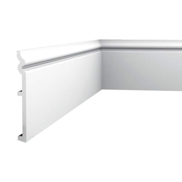 ORAC DECOR 3/4 in. D x 7 in. W x 78-3/4 in. L Primed White High Impact Polystyrene Baseboard Moulding (2-Pack)
