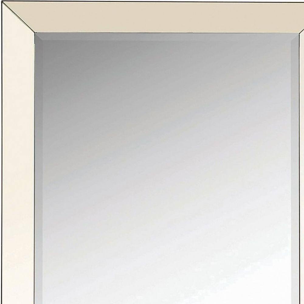 Rectangular Silver Beveled Edge Floor Mirror 70"