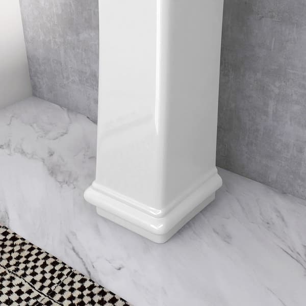 コレクション 12hpascal Zeafive 27 in. x 20 in. Vintage White Vitreous China Pedestal