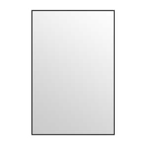36 in. W x 24 in. H Small Rectangle Aluminum Alloy Framed Wall Mounted Bathroom Vanity Accent Mirror in Black