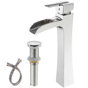 Single Handle Vessel Sink Faucet with Pop-Up Drain in Polished Chrome