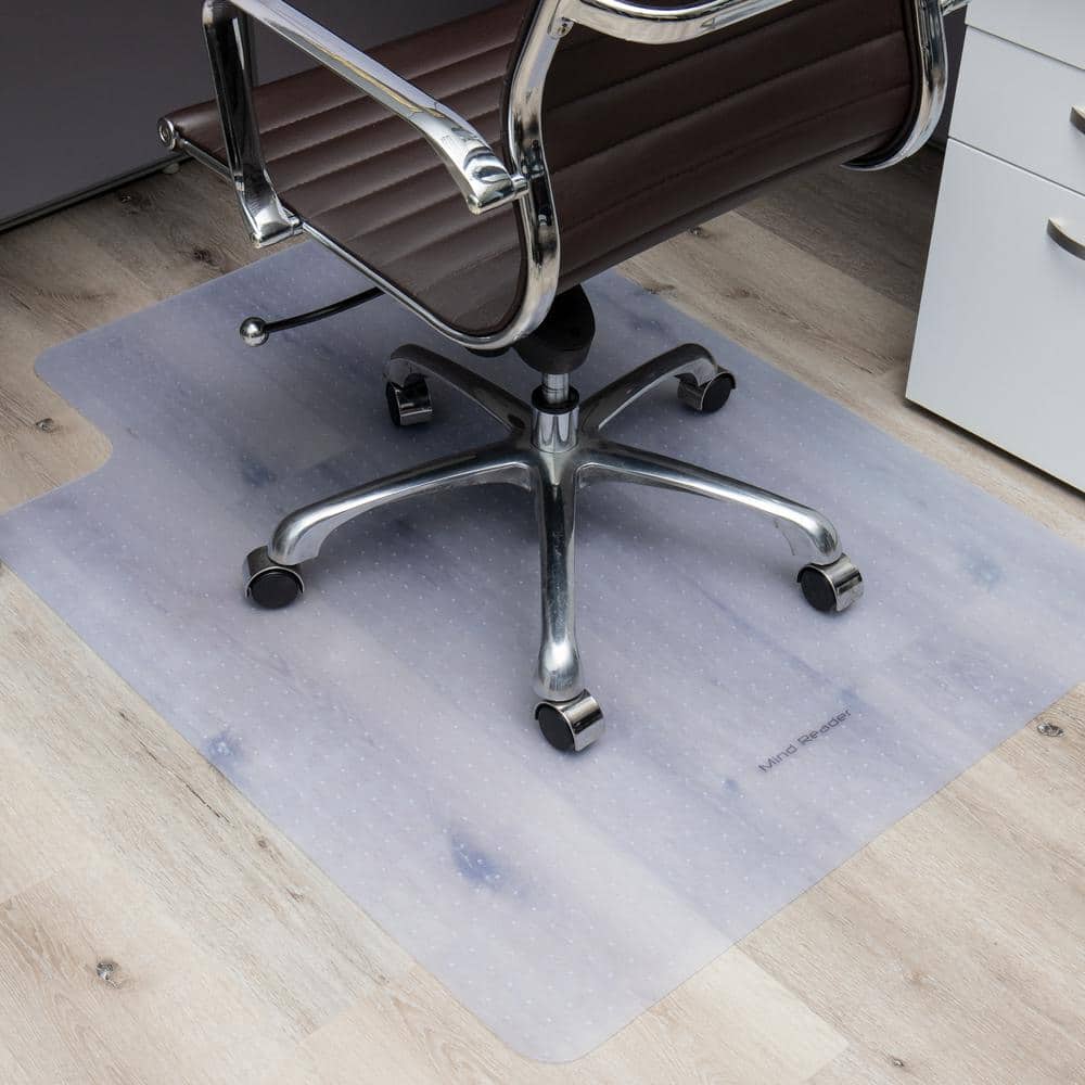 Clear Polypropylene Rectangular Chair Mat with Lip, 47.64 x 35.51 inches