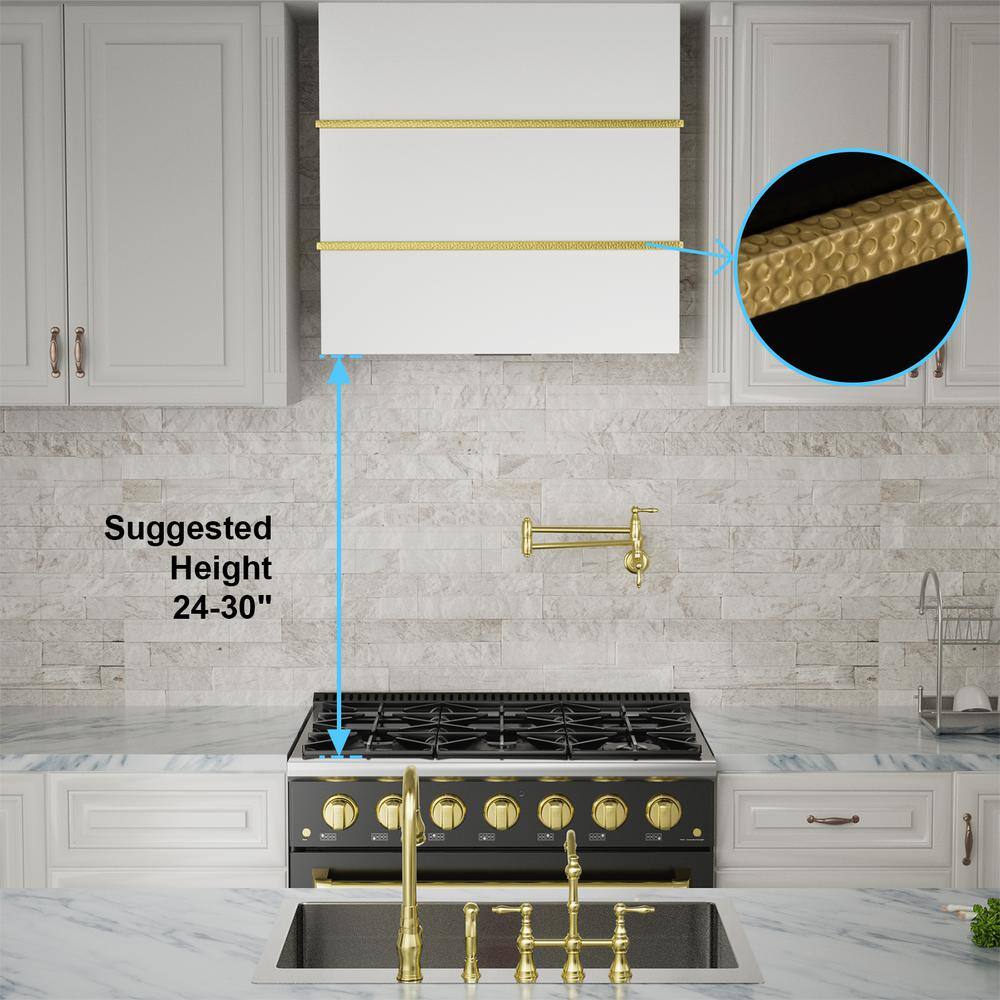 Akicon 30-Inch Stainless Steel Wall-Mounted Range Hood with LED Lights