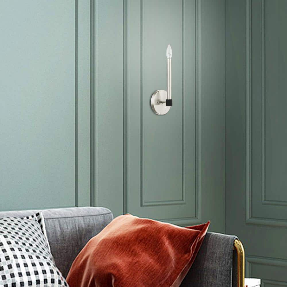 Karlstad Brushed Nickel Satin Brass 1-Light Wall Sconce