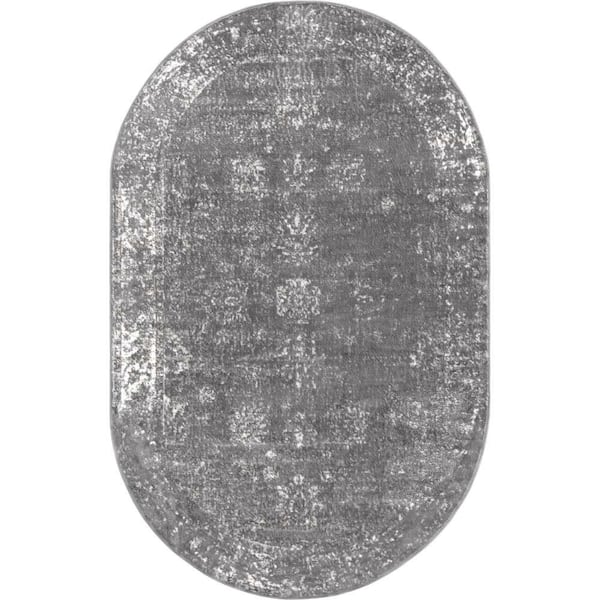 Unique Loom Sofia Casino Dark Gray 5 ft. x 8 ft. Area Rug