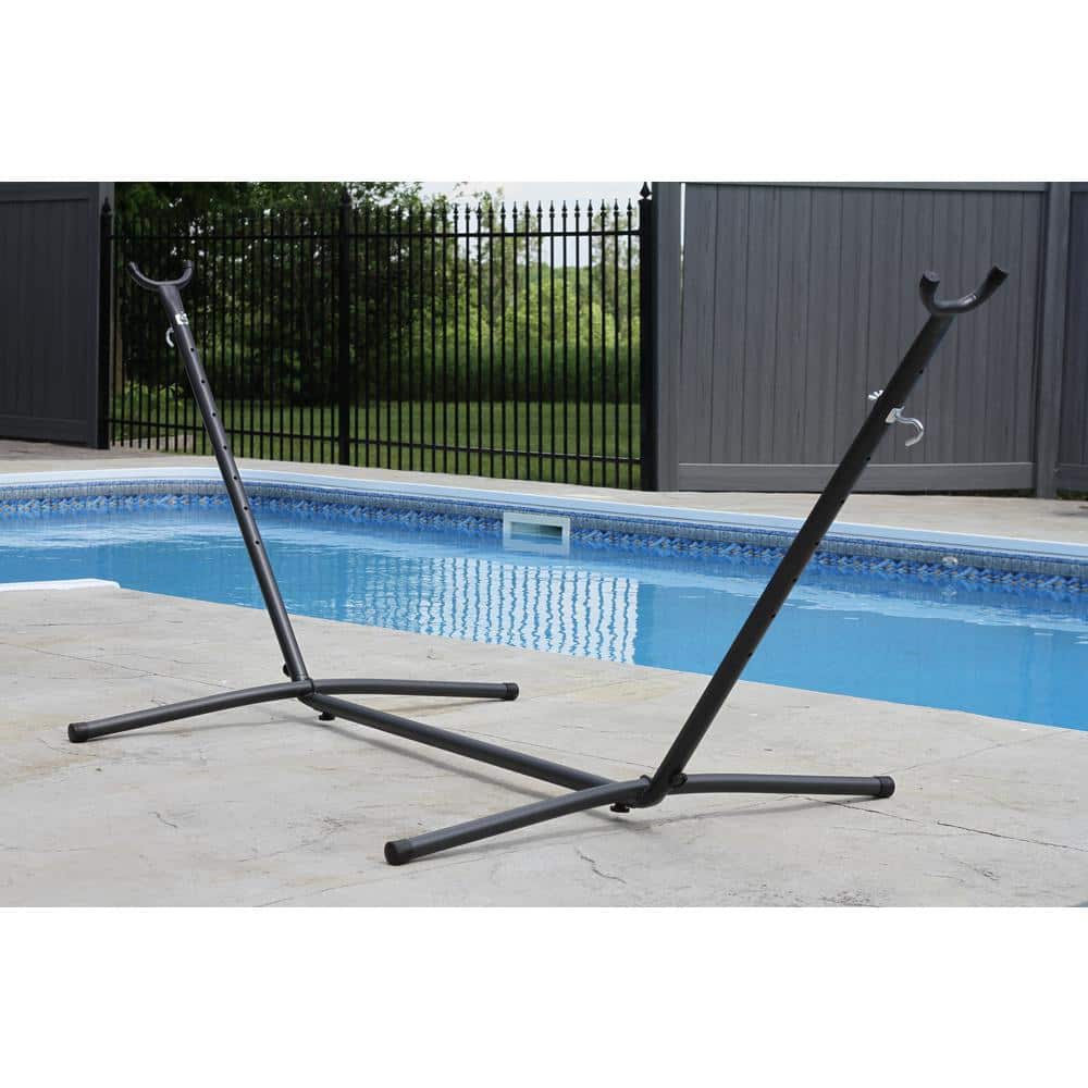 Universal Black Steel Hammock Stand with Hardware