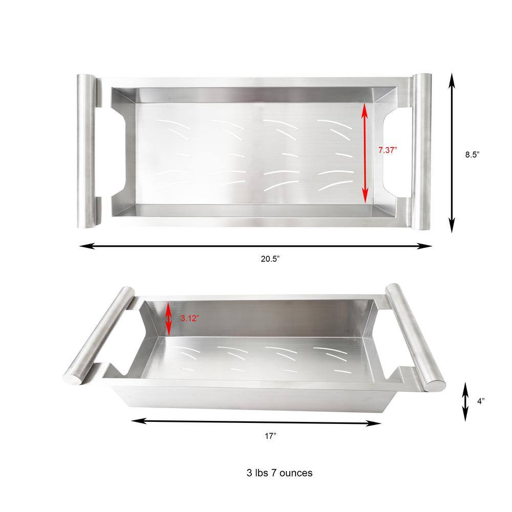 Large Satin Stainless Steel Over Sink Colander Rack