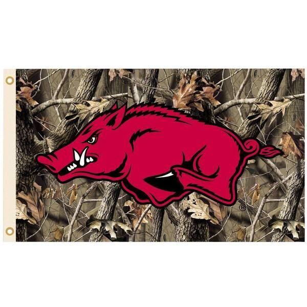 BSI Products NCAA 3 ft. x 5 ft. Realtree Camo Background Arkansas Flag