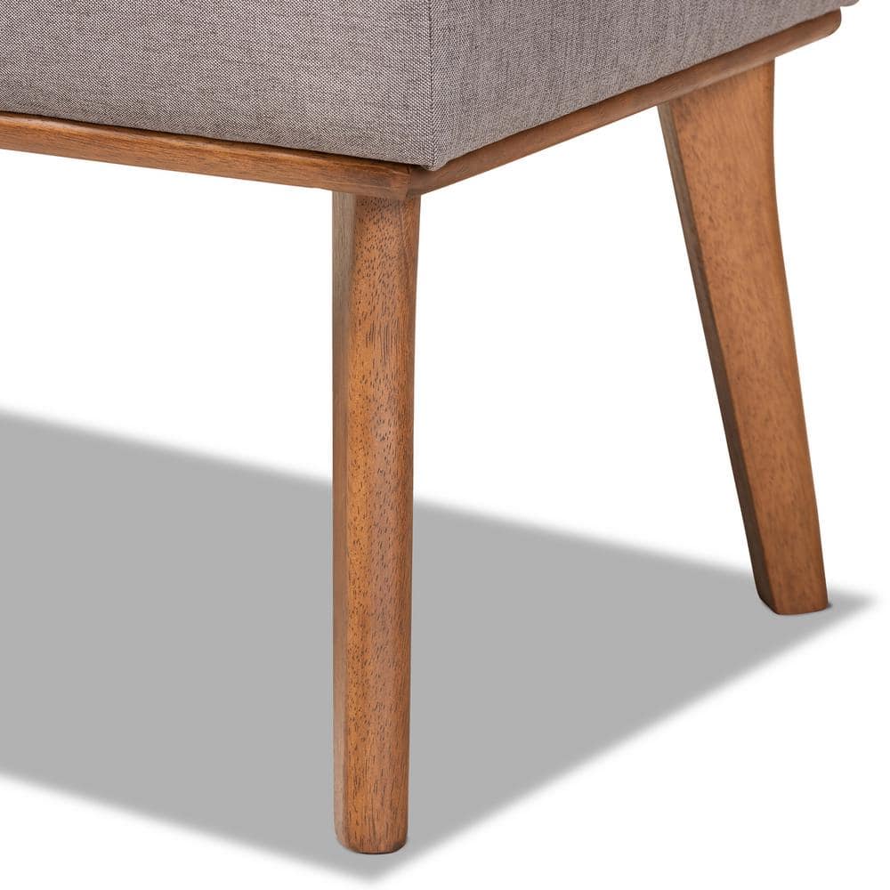 Odessa 47'' Walnut Brown Mid-Century Modern Upholstered Dining Bench