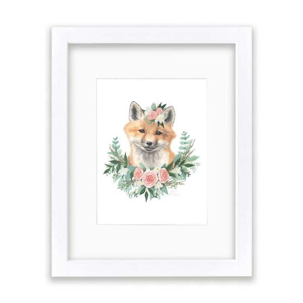 Unbranded Woodland Littles 1 "Fox" by Alyssa Lewis Individual White Framed with Mat Animal Art Print 24 in. x 18 in.