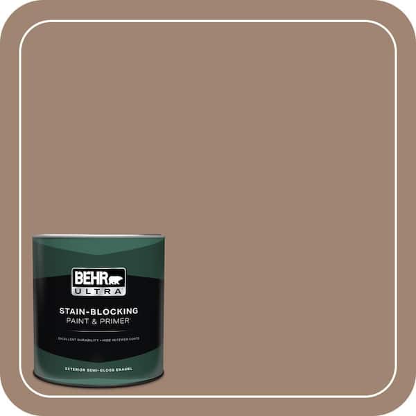 BEHR ULTRA 1 qt. #ICC-71 Warm Nutmeg Semi-Gloss Enamel Exterior Paint & Primer