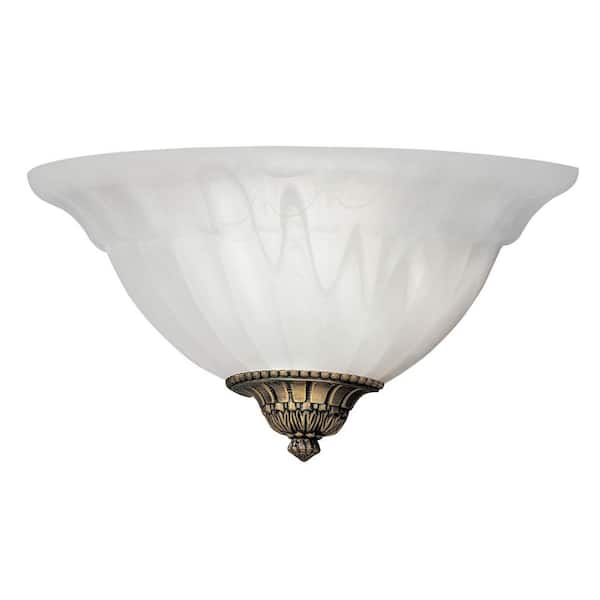 Foster 12 in. 1-Light AST Traditional Wall Sconce with Scavo Glass Shade and 3 Cap Finishes