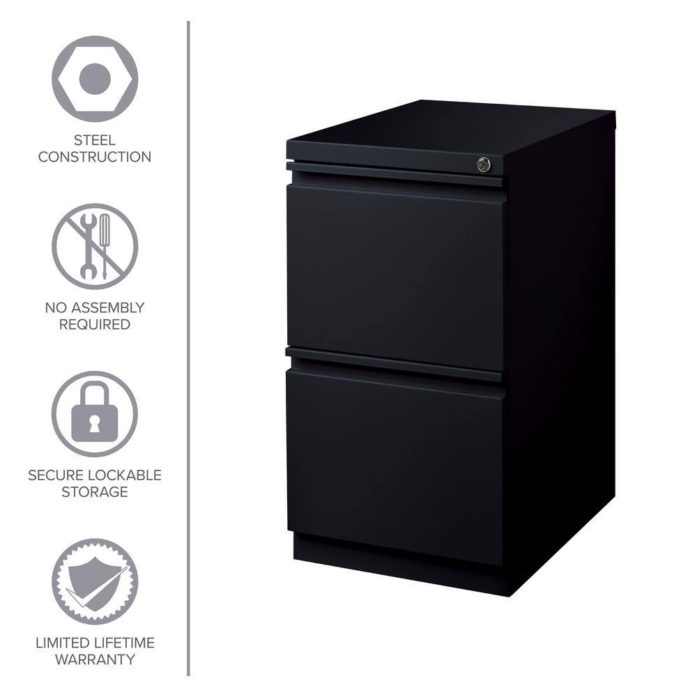 Black 3-Drawer Lockable Mobile Steel File Cabinet