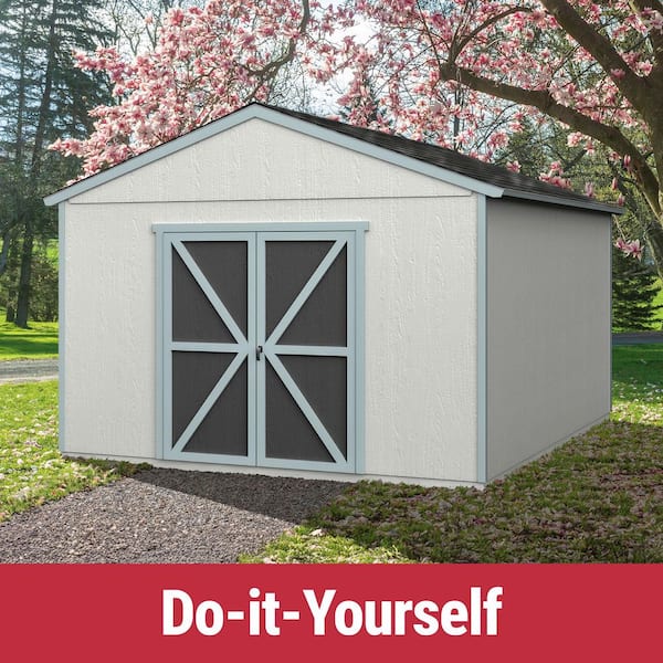 DIY Astoria 12 ft. x 16 ft. Pre-Cut Wood Shed without Floor - Outdoor Storage Kit (192 sq. ft.)