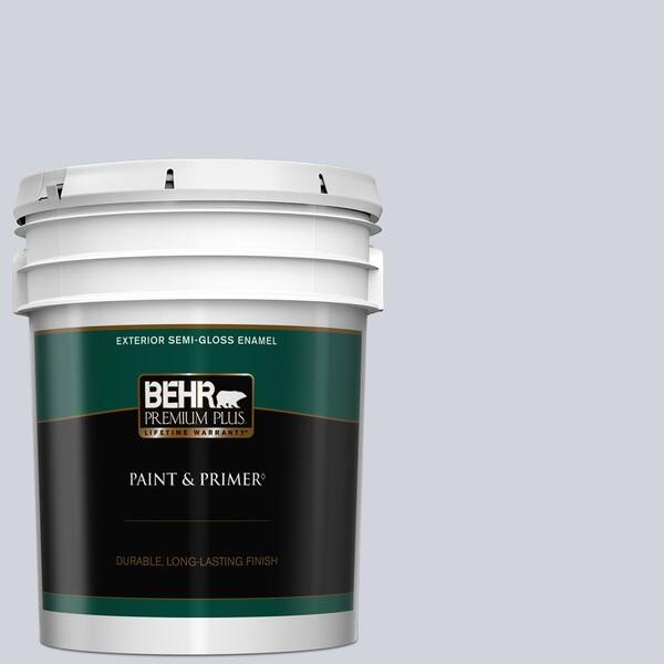 BEHR PREMIUM PLUS 5 gal. #S550-1 Blueberry Whip Semi-Gloss Enamel Exterior Paint & Primer