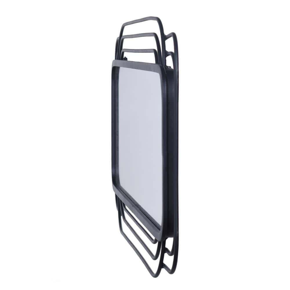 Gemma 36.5'' Matte Black Mid-Century Modern Rectangular Wall Mirror